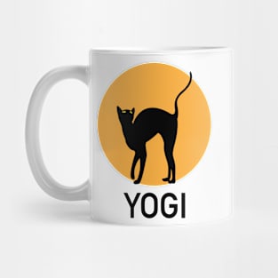 Halloween Black Cat Pose Yogi Mug